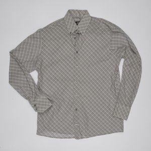C0010 Vintage Gama M/L 22" PTP Plaid Button Up Shirt